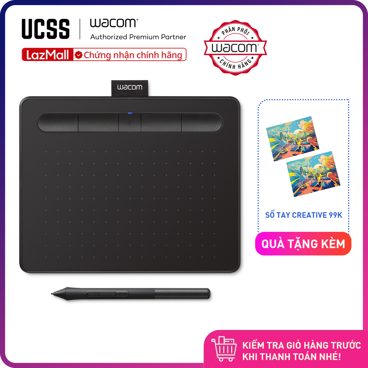 Bảng Vẽ Wacom Intuos S Bluetooth CTL-4100WL (Hàng Phân Phối Chính Thức)