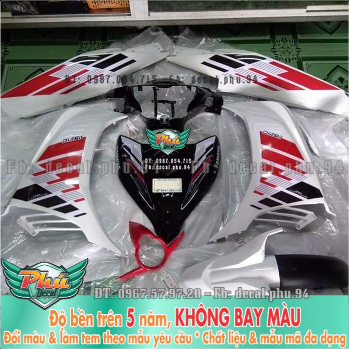 Tem rời ex 135 rc trắng đen đỏ 2 -mã 3