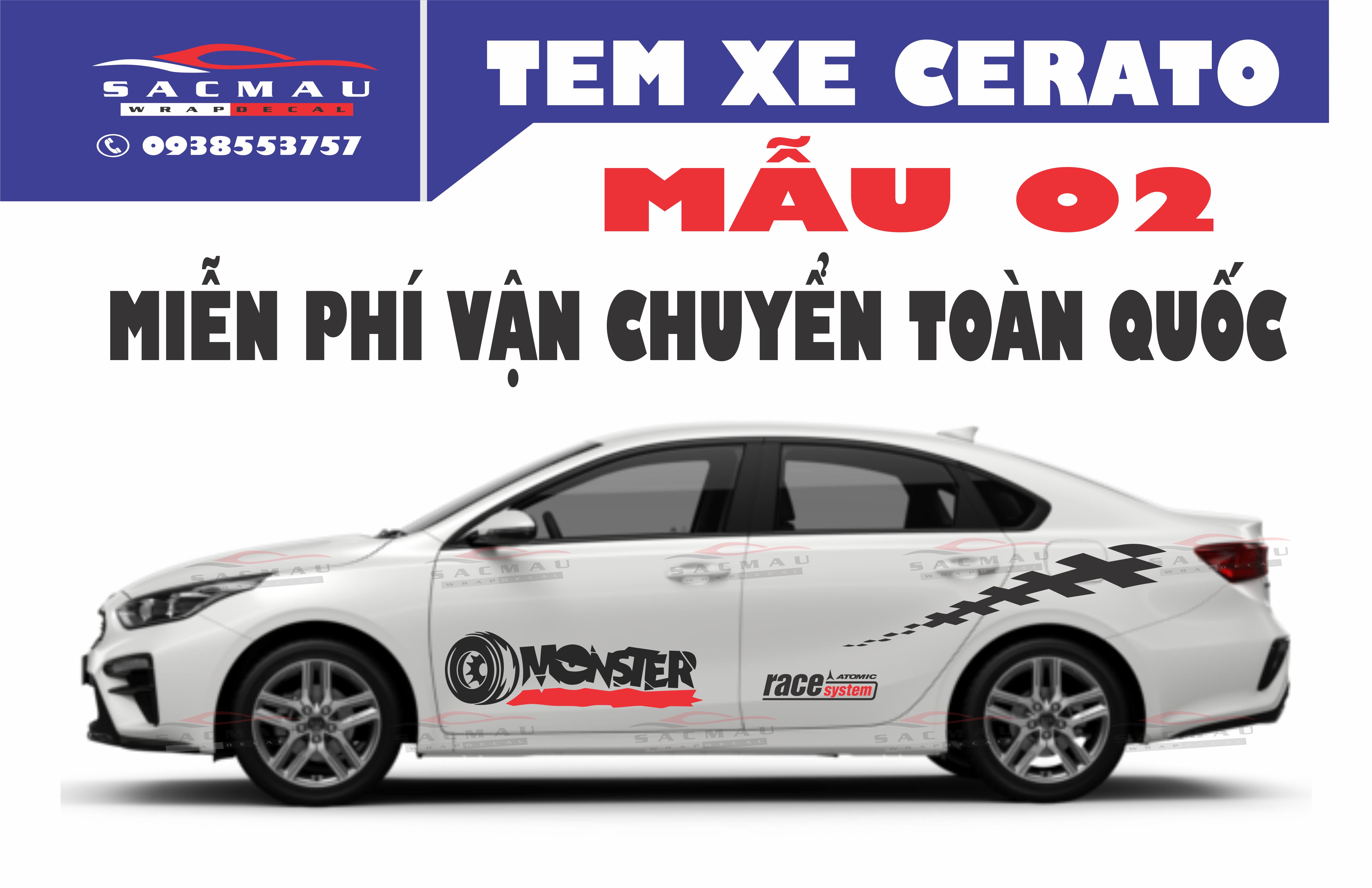 Tem dán xe KIA Cerato - k3  (6 mẫu cực đẹp )