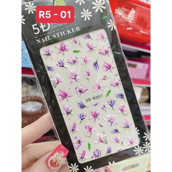 Sticker trang trí dán móng nổi 5D siêu đẹp