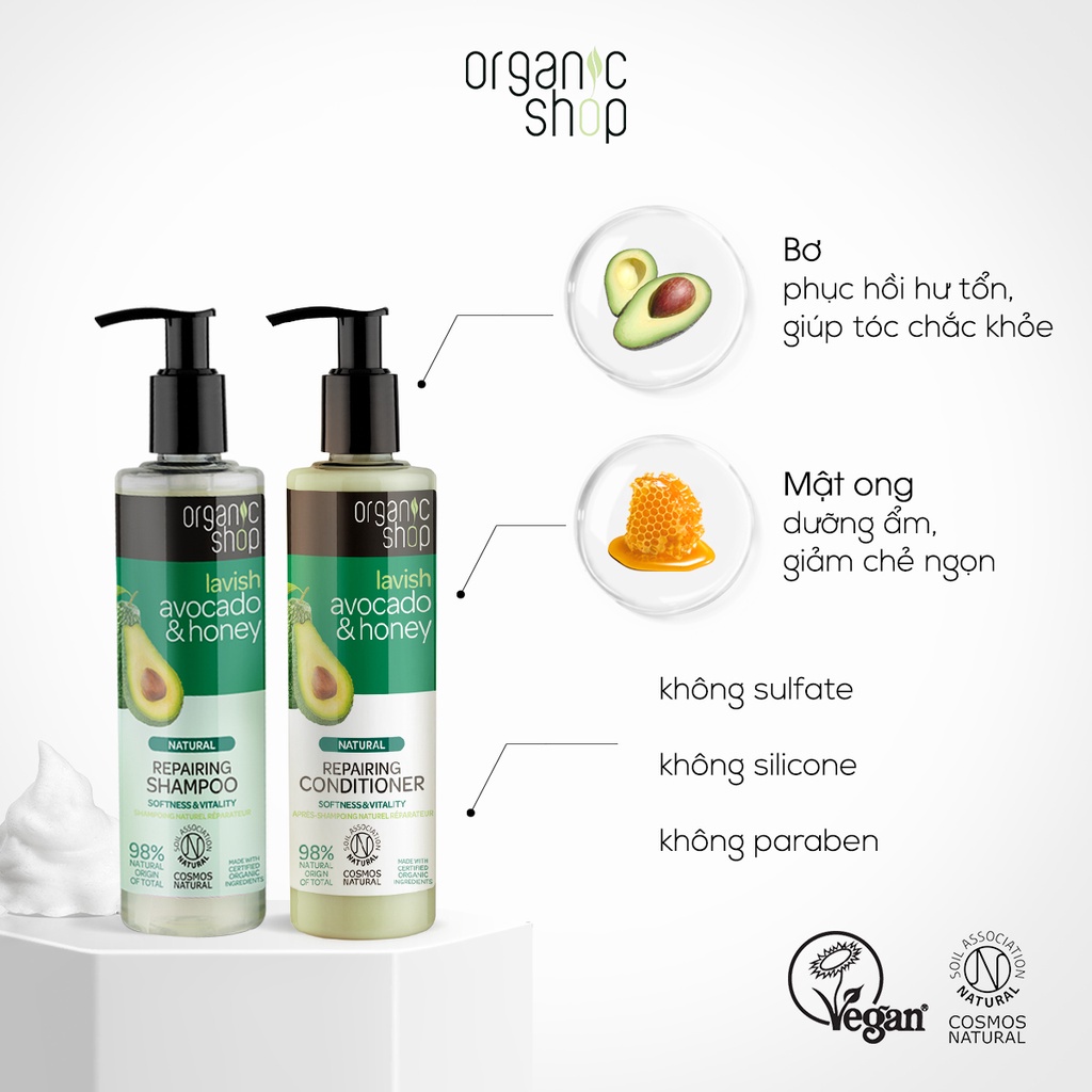 Dầu Gội - Dầu Xả Organic Shop 280ml