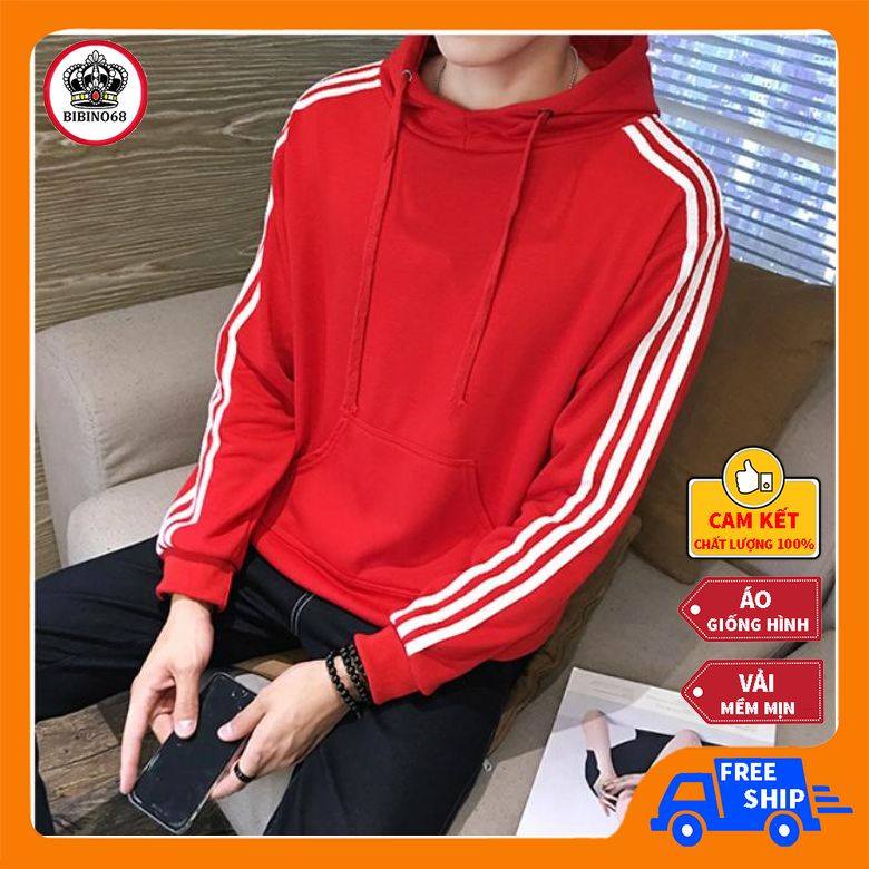Áo Hoodie Nỉ Nam 3 Vạch Cánh Tay Thể Thao - Áo Hoodie Fom Rộng - Áo Hoodie Nỉ - Áo Hoodie Rẻ Đẹp - Áo Hoodie Trơn - Áo