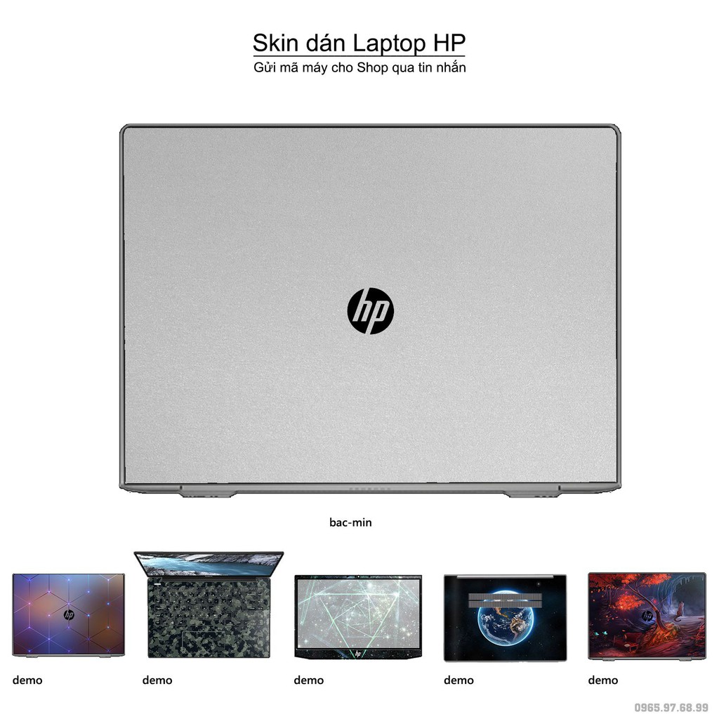 Skin dán Laptop HP màu bạc mịn