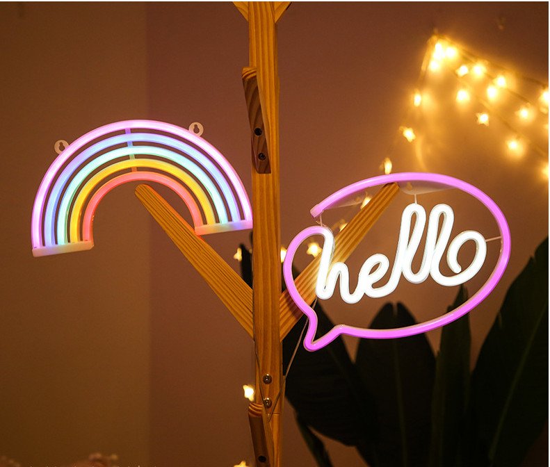 đèn led neon treo tường, trang trí decor phòng ngủ [tặng móc treo]