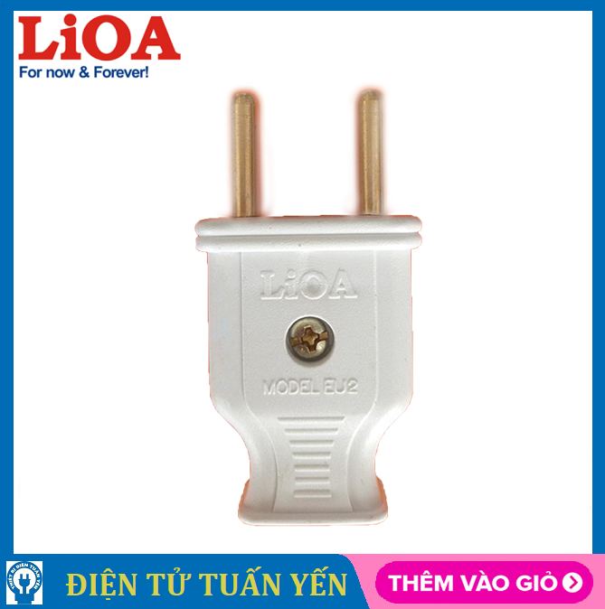 Phích cắm Lioa EU2 phi 4 chất liệu nhựa chống cháy an toàn tuyệt đối - Chính hãng Lioa
