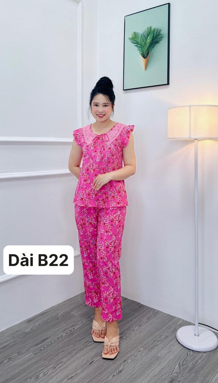 đồ bộ  cổ ren tay cánh tiên quần dài   , đồ bộ dài, đồ bộ lụa , lụa hàn