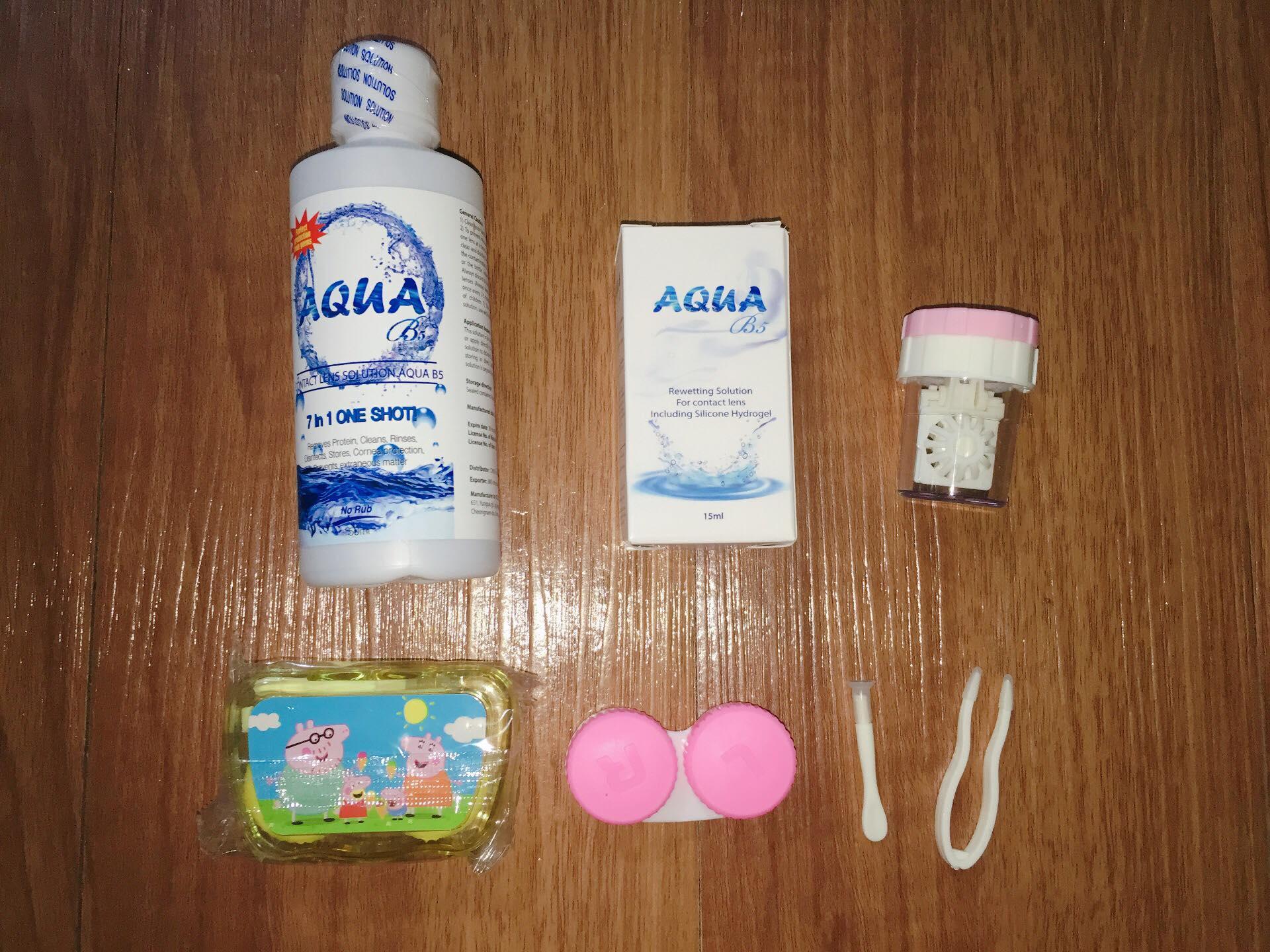 Combo For Contact Lens : Solution + Eye Drop + Case + Clean machine