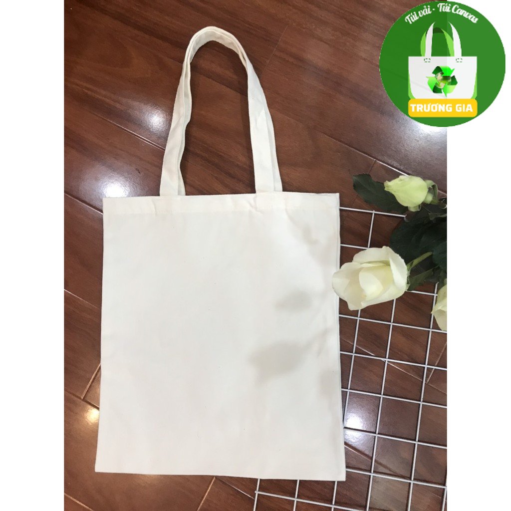 Túi tote màu trắng, túi vải canvas trắng trơn 26x33cm