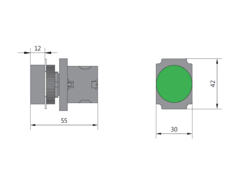 Nút nhấn nhả Chint Đỏ Xanh không đèn phi 22 (CHÍNH HÃNG)