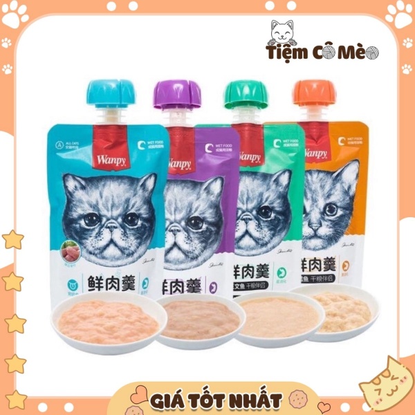 💦Pate Wanpy Nắp Vặn Dễ Bảo Quản Cho Mèo (90g) - [ Quận 2] Thức Ăn Dinh Dưỡng Cho Thú Cưng
