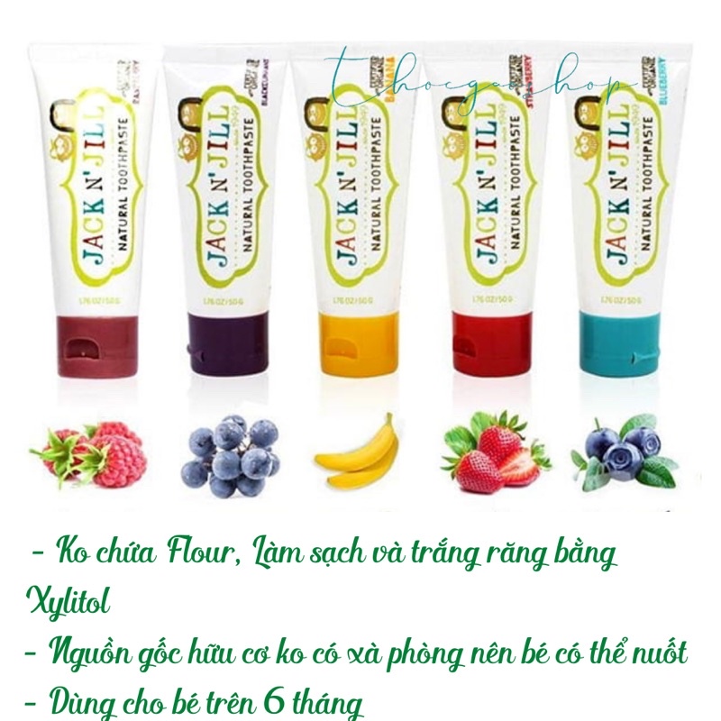 Kem đánh răng hữu cơ Jack n Jill Úc