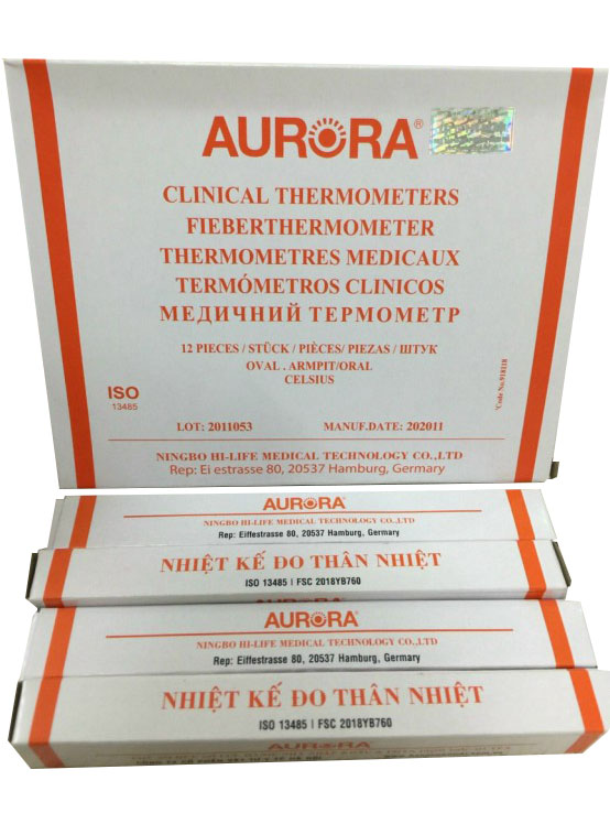 [HCM]Nhiệt kế đo thân nhiệt thủy ngân Aurora