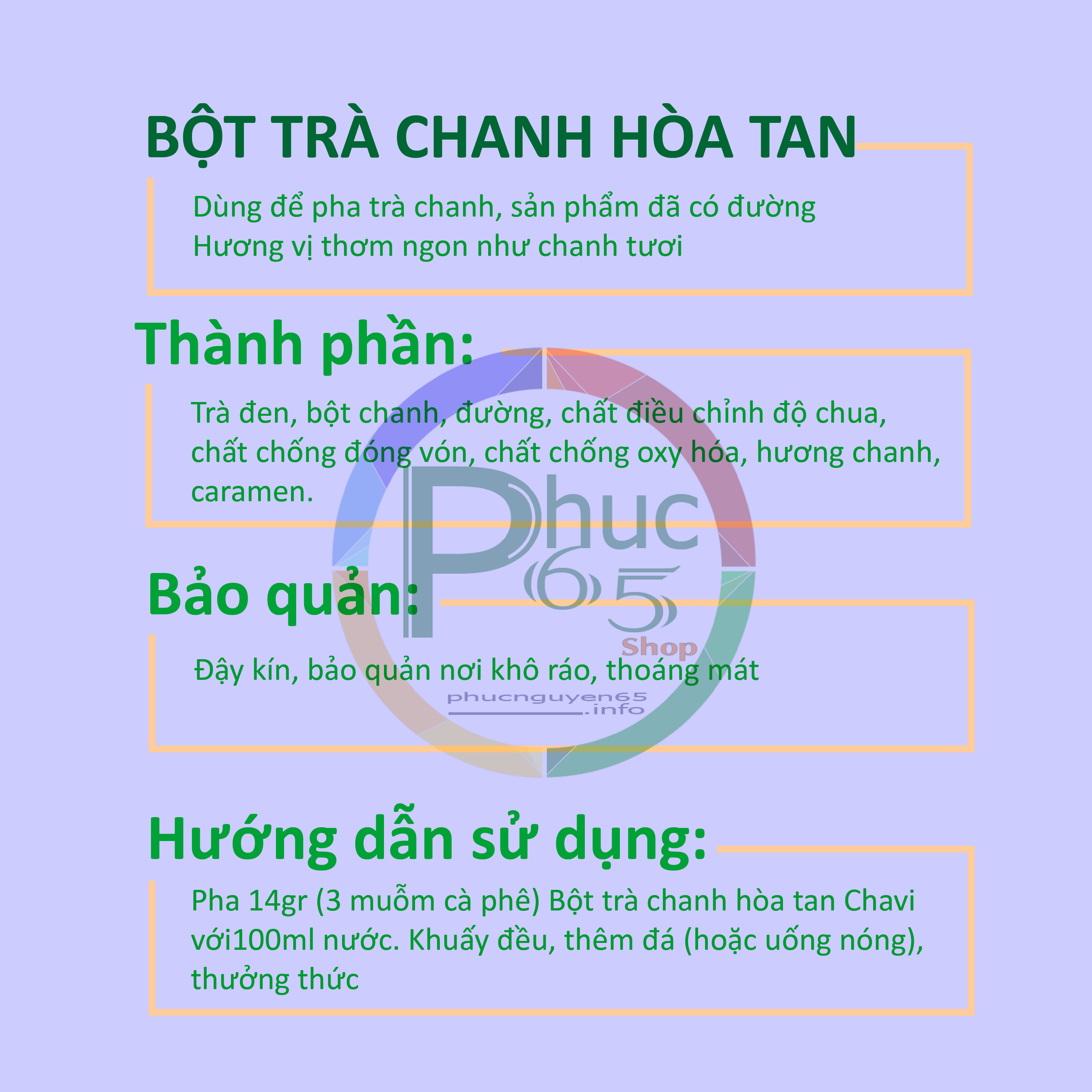 Bột Trà Chanh hòa tan dùng cho pha chế-1Kg