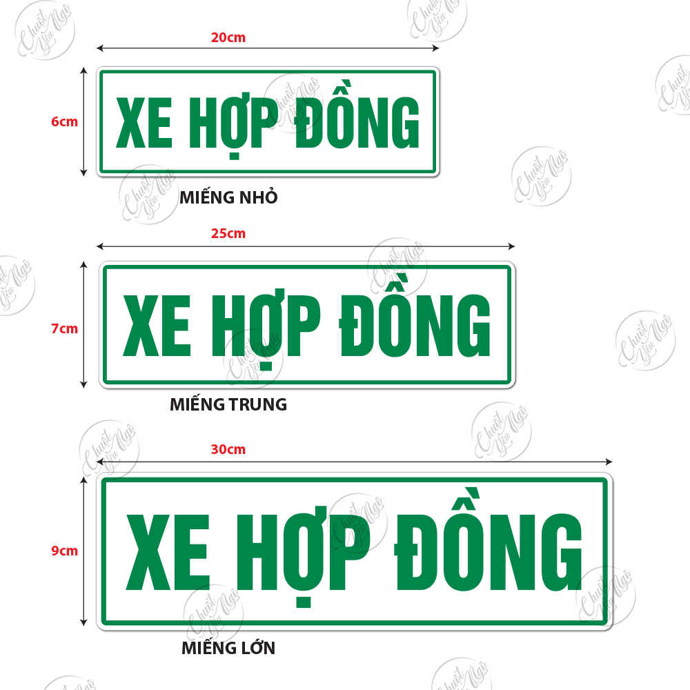 [PHẢN QUANG] Combo 2/4 miếng decal nhãn dán tem xe hợp đồng chống thấm nước ô tô xe khách du lịch taxi