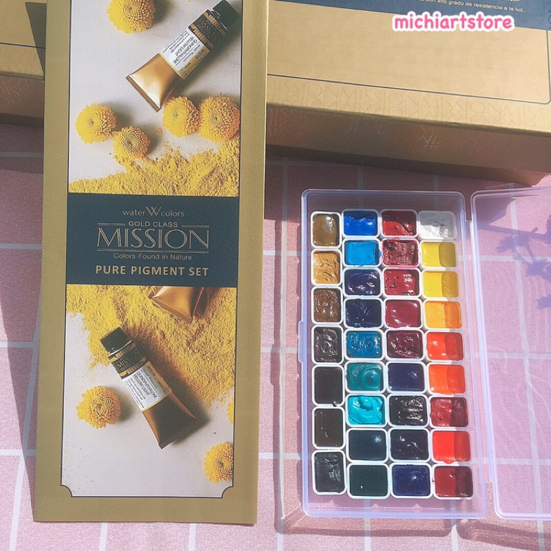 Màu nước Mijello Mission Gold Pure Pigment 34 màu pocket 0,5ml