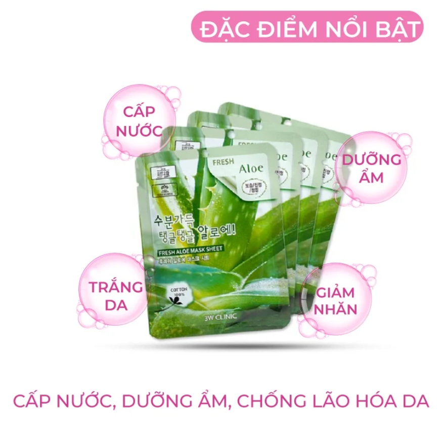 Bộ 10 gói mặt nạ tự nhiên 3W Clinic Mask Sheet 23ml X 10