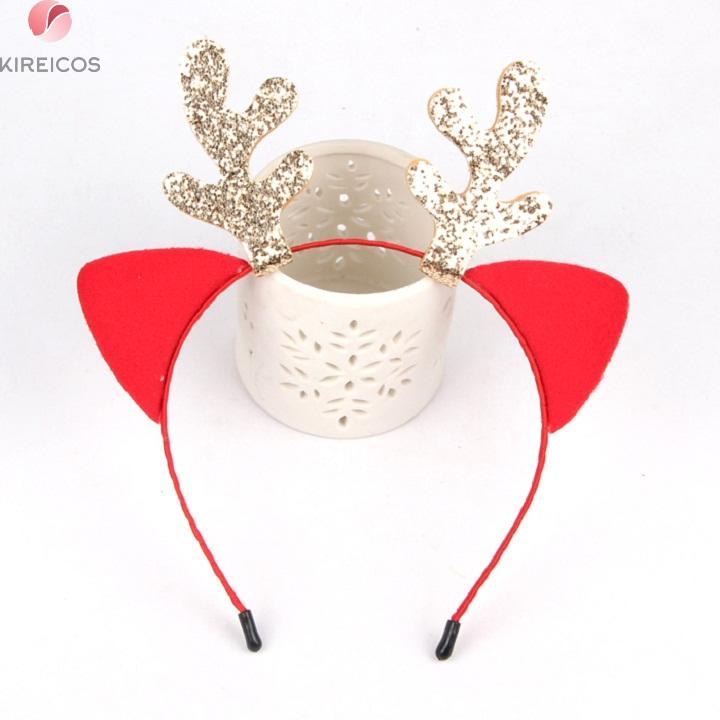 Bờm cài tóc noel sừng lấp lánh dễ thương