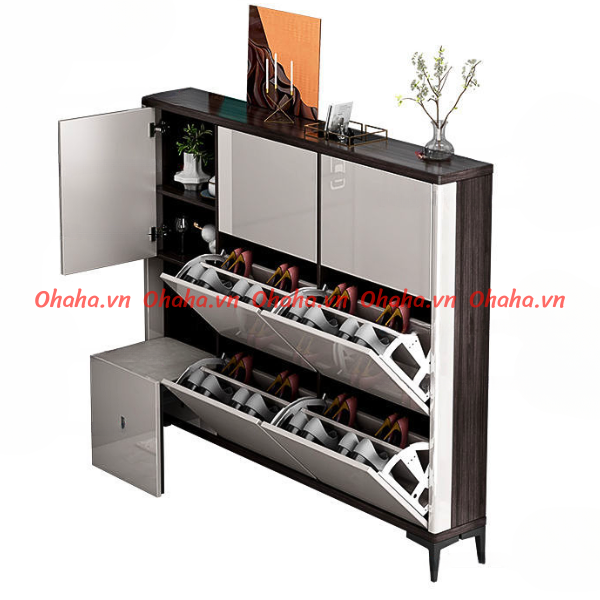 [ Freeship HCM ] [Có ảnh thực tế]  Tủ giày thông minh siêu mỏng cao cấp Ohaha - TGCC018