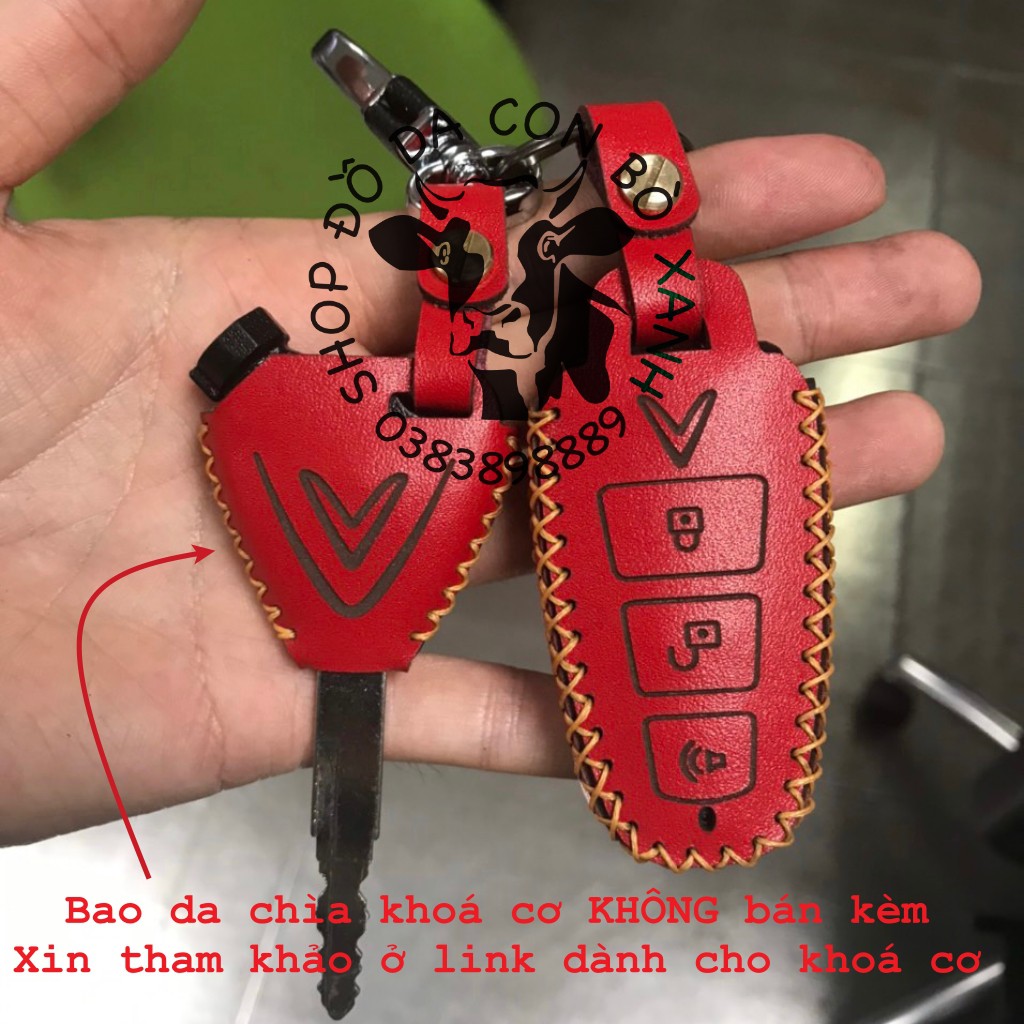 Bao da chìa khoá Xe điện Vinfast Klara S handmade da thật