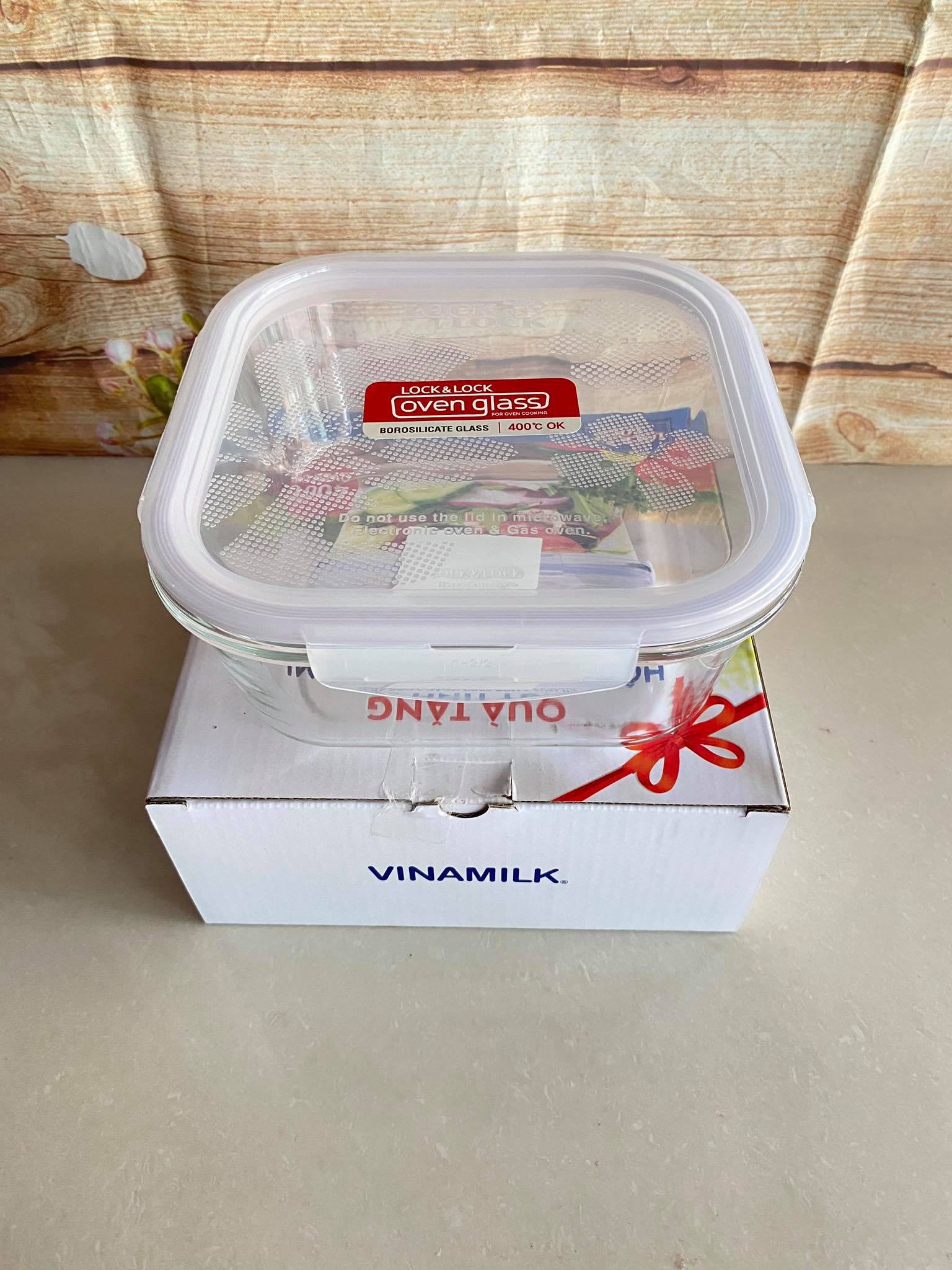 [Hàng Chính Hãng] Hộp thủy tinh chịu nhiệt Lock&Lock 1400ml