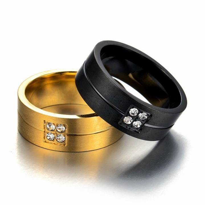 Nhẫn Nam Titan Đính Đá Không Đen TT 1193