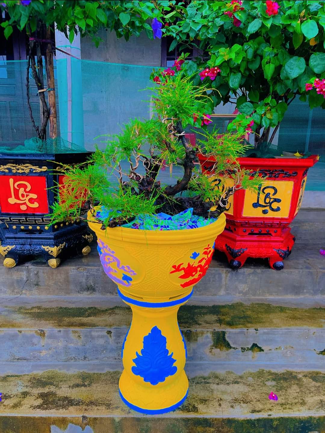 [Hộp 1kg] Sơn màu Vàng Nghệ sơn chậu cảnh supon (Sơn ngoại thất hệ bóng)