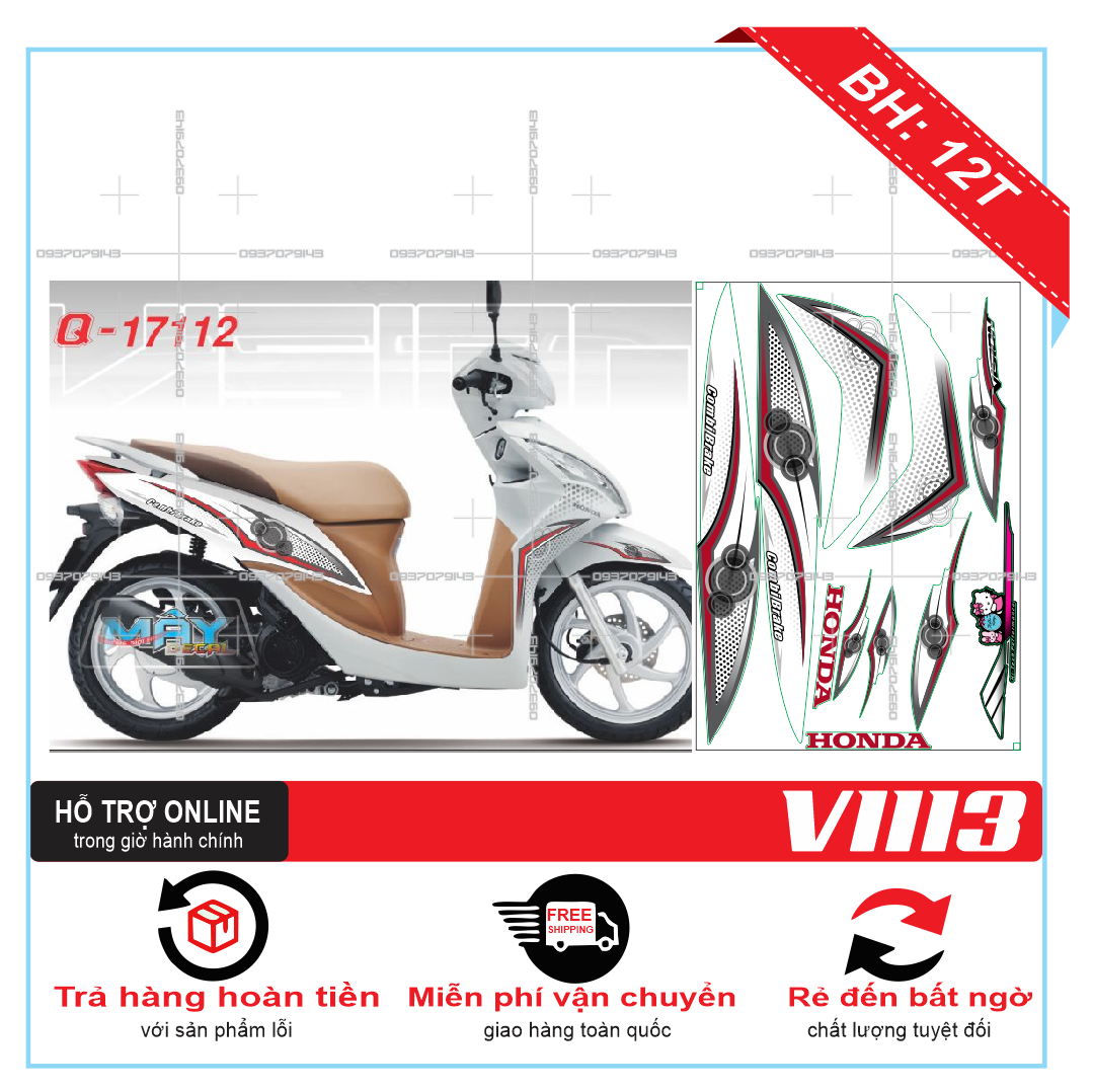 TEM XE VISION 2012 EDITION, TEM RỜI XE VISION 2012 EDITON TRẮNG ĐỎ