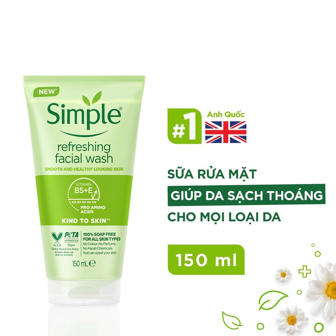 [HCM]Sữa rửa mặt SIMPLE cho da nhạy cảm 150ml