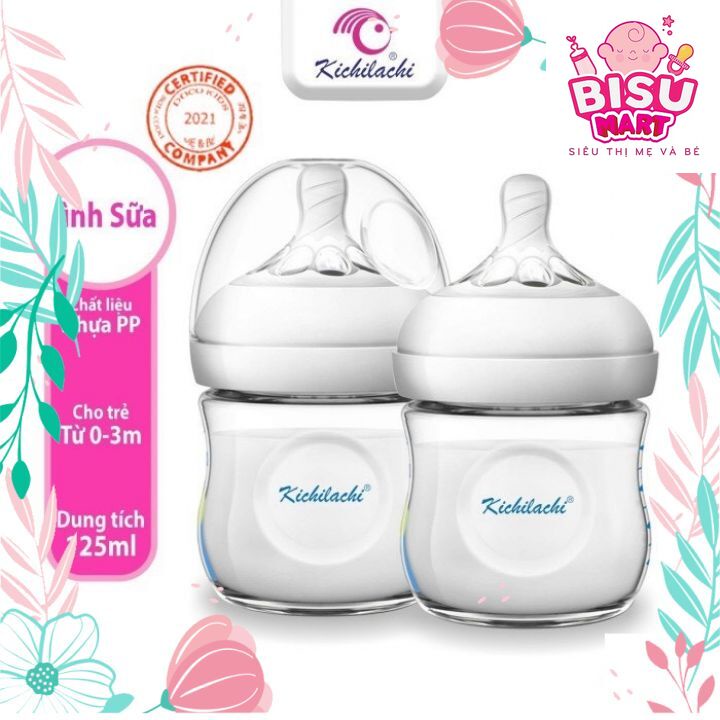 Bình sữa cổ rộng kichi natural 125ml - 260ml