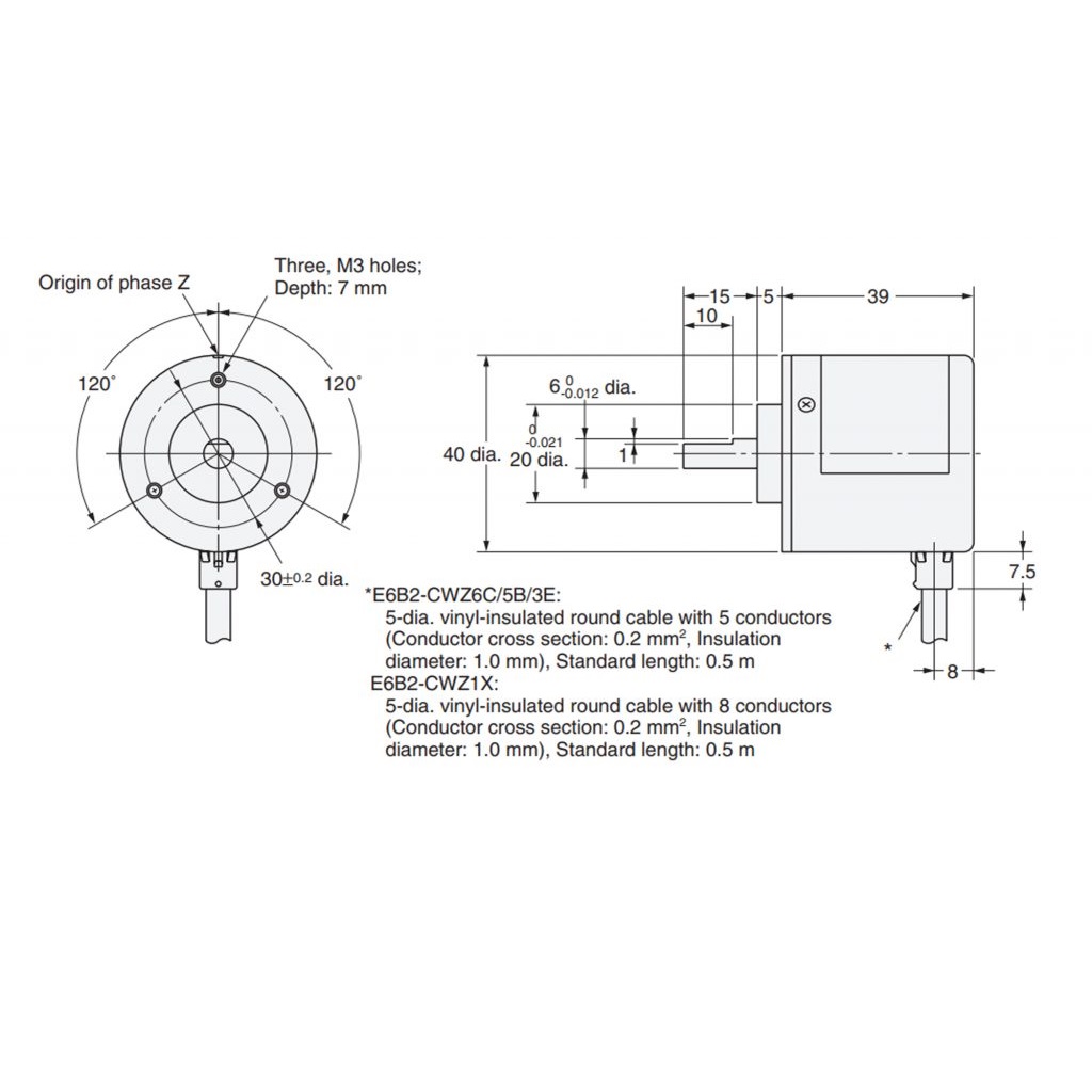 Bộ mã hóa vòng quay Encoder E6B2-CWZ6C 1000 xung
