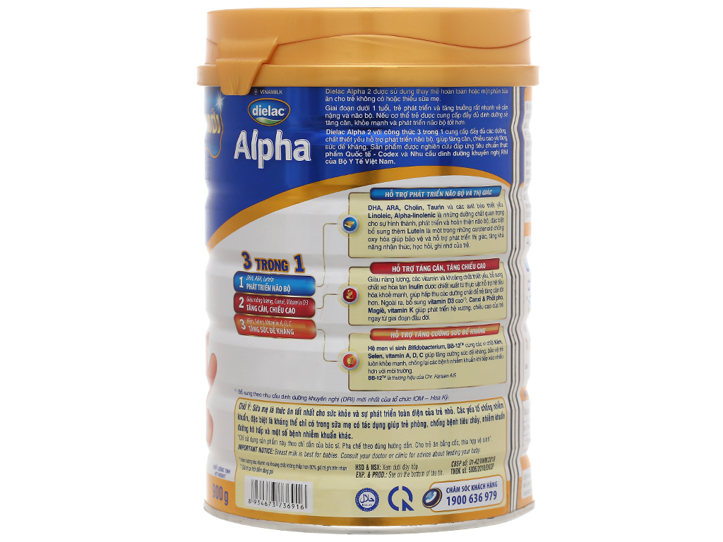 [HCM]Sữa Bột Dielac Alpha Step 2 900G