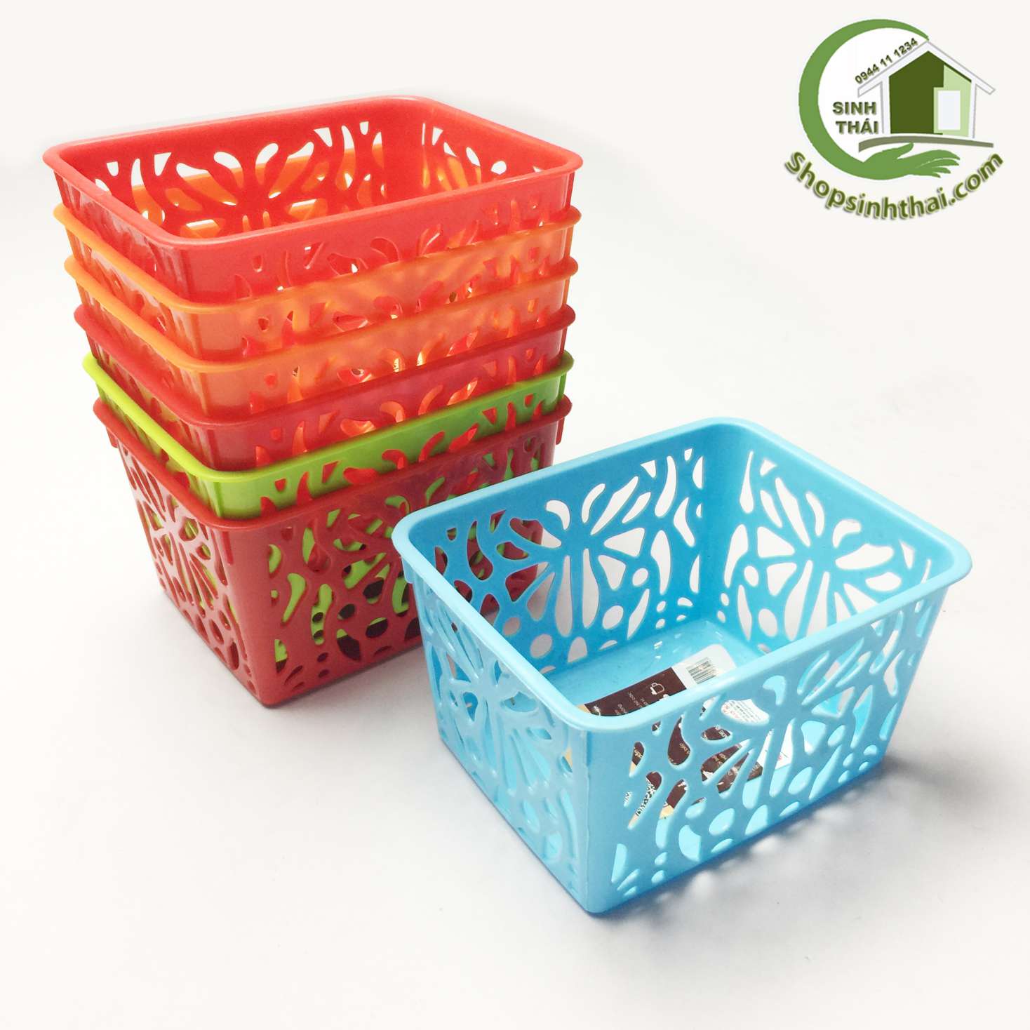[HCM]Rổ bông chữ nhật nhỏ bằng nhựa 15x11x8cm