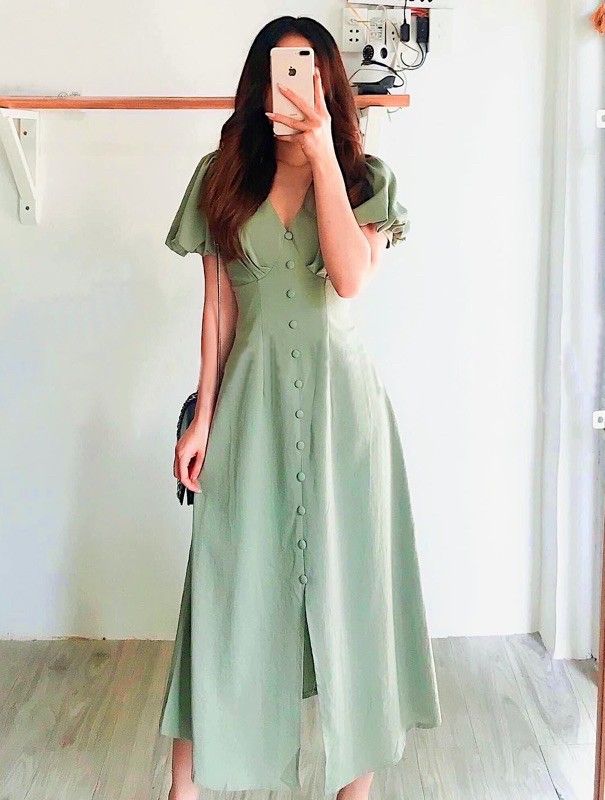 ĐẦM NÚT BỌC NHÚN NGỰC (có ảnh thật) MS 90