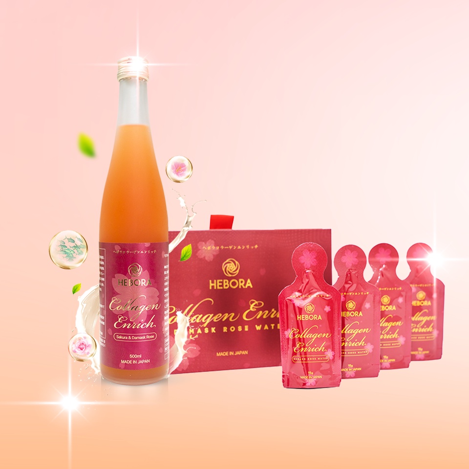 Collagen Hebora Enrich Thủy phân 3in1- Dưỡng da trắng Mịn Tái Tạo Phục Hồi Làn Da Hư Tổn [Cam Kết Chính Hãng]