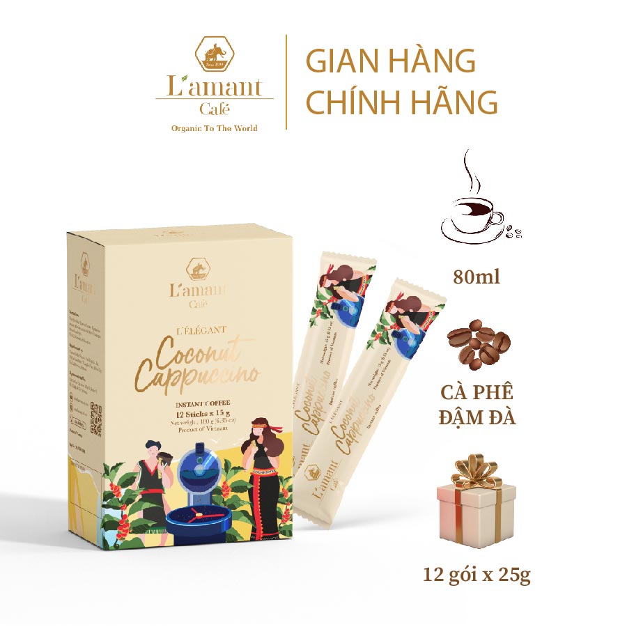 [NEW] Cà Phê Cappuccino Vị Dừa Hòa Tan – Hương Dừa Tự Nhiên, Bọt Sữa Mịn