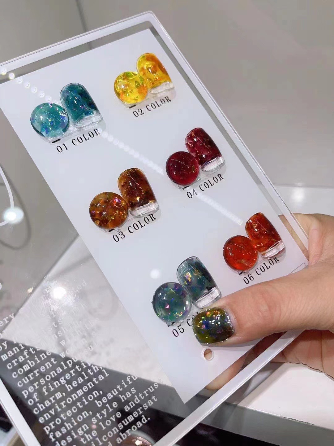 Gel nhũ Hổ phách set 6 hũ ( tặng kèm bảng mầu )