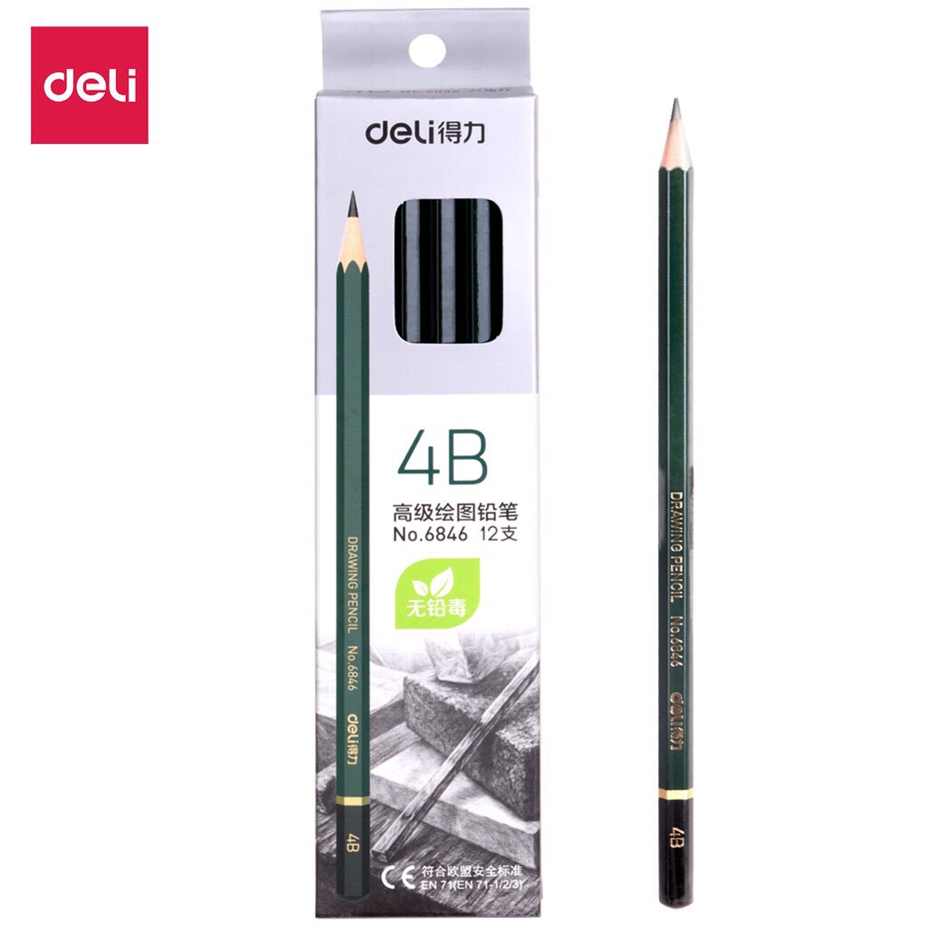 Bút chì gỗ deli 4b/5b/6b