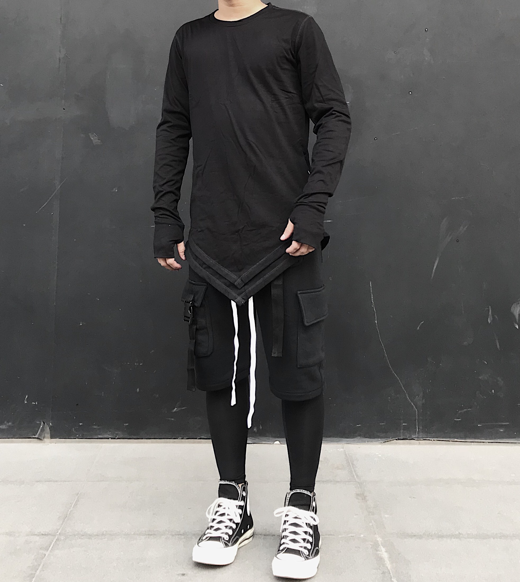 Áo dài tay vạt nhọn layer Long sleeved tee 005