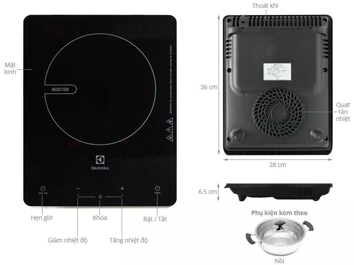 Bếp Điện Từ Electrolux ETD29KC / ETD29MKC ( kèm nồi lẩu )