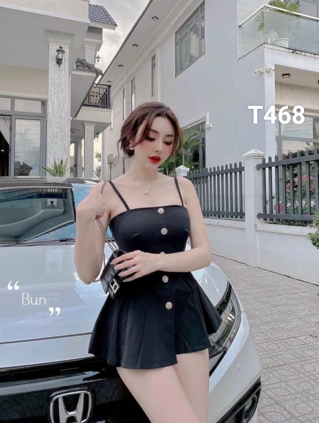 Set áo 2 dây peplum kèm quần ngắn cực đẹp dạo phố T468