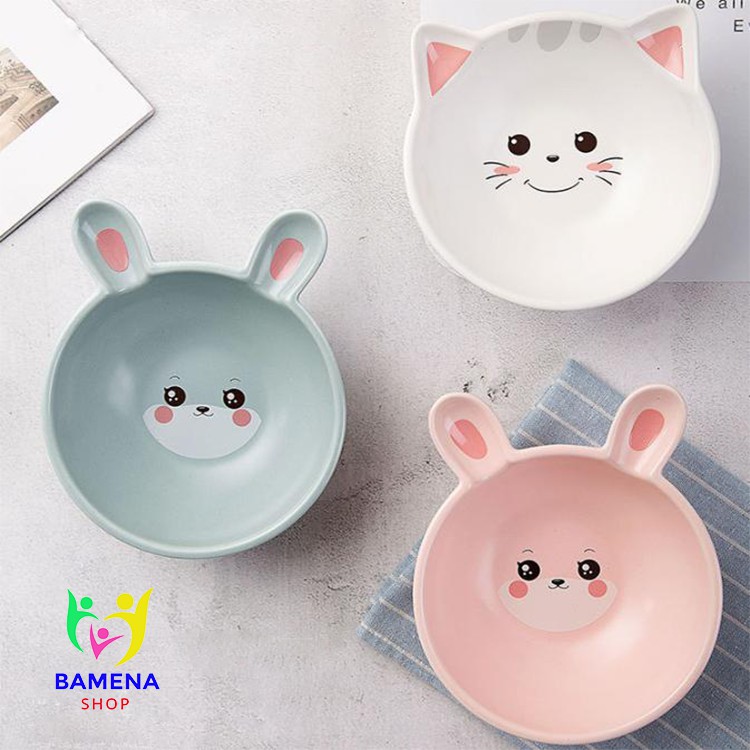 Bát ăn dặm gốm sứ hình thú chất men đẹp cho bé AD04
