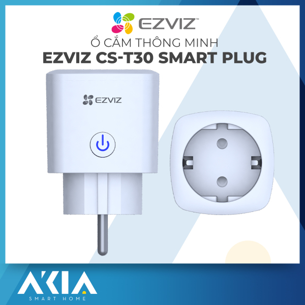 Ổ cắm điện thông minh Ezviz T30-10B - Ổ cắm điện thông minh điều khiển từ xa qua app, Ổ cắm wifi hỗ trợ ra lệnh giọng nói với Google Assistant và Alexa