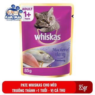 1 gói Thức ăn Pate Whiskas adult cho mèo trưởng thành 80gr Vị Cá thu thumbnail