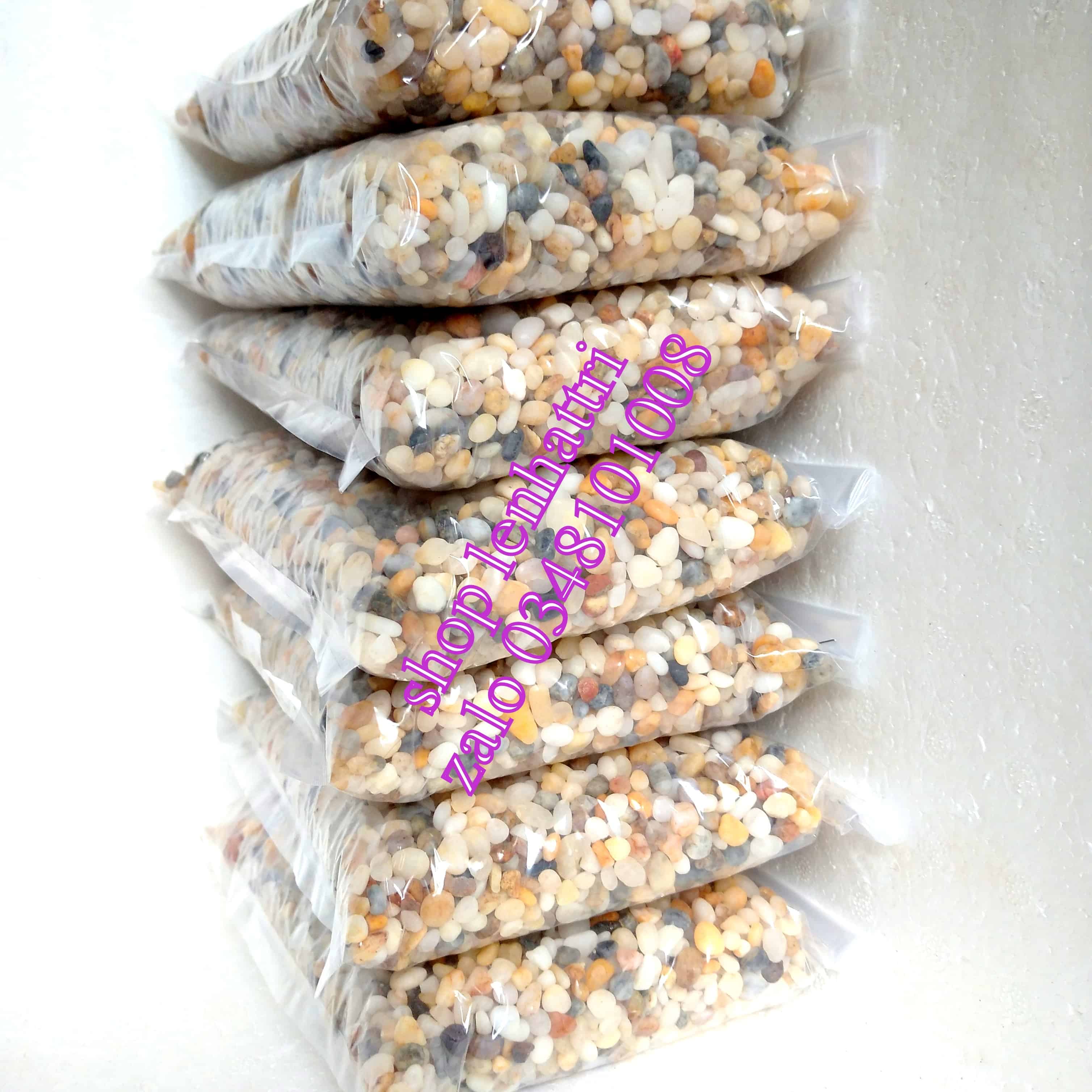 Sỏi biển trang trí tiểu cảnh bể cá sân vườn 1kg