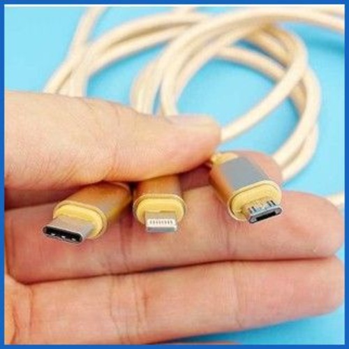 Cáp Sạc điện thoại 3 in 1- Cáp 3 Đầu Bọc Dù