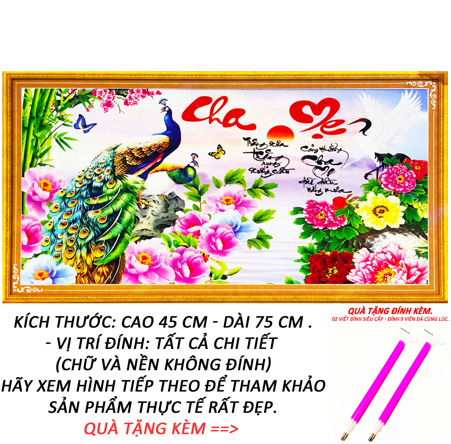 Tranh đính đá ơn cha mẹ là đại dương vô tận 19 - tranh minh hiền