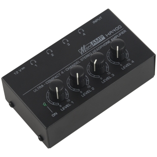 Eu plug,ha400 ultra-compact 4 channels mini audio stereo headphone amplifier with power adapter black 1