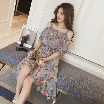 Đầm maxi 2 dây phối hoa cao cấp Da102