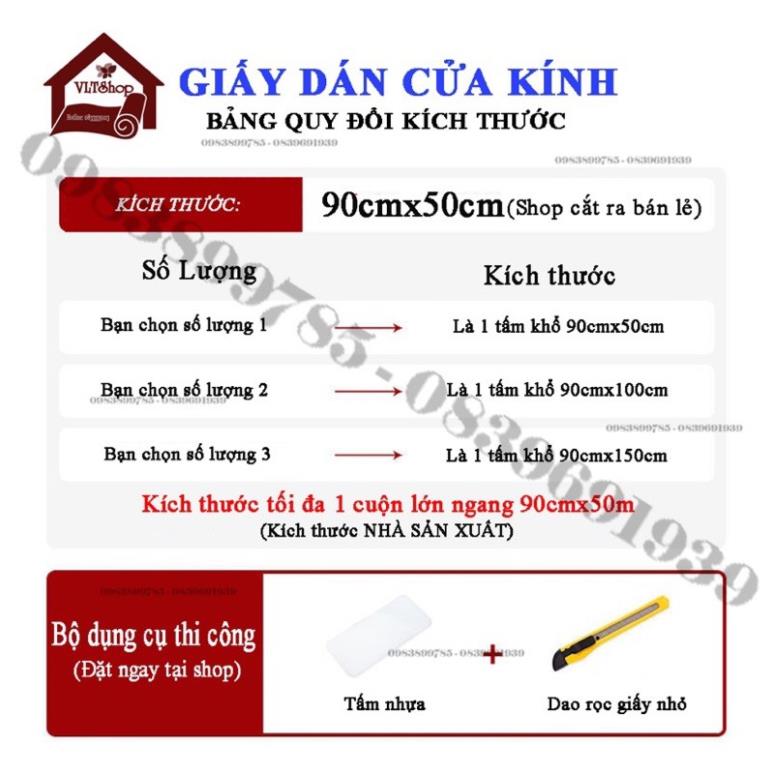 [90cmx50cm] Giấy dán cửa kính - Decal dán cửa kính trang trí