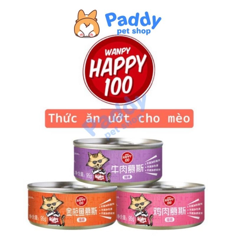 Pate Wanpy Happy 100 Thơm Ngon Cho Mèo (Lon 95g)